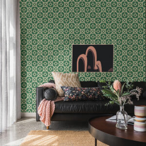 Livia Green Trellis Wallpaper