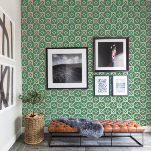 Livia Green Trellis Wallpaper
