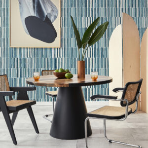 Sabah Teal Stripe Wallpaper
