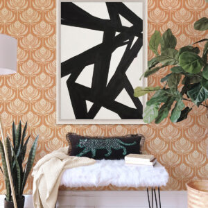 Palmier Orange Lotus Fan Wallpaper