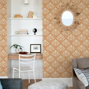 Palmier Orange Lotus Fan Wallpaper