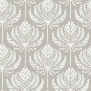 Palmier Grey Lotus Fan Wallpaper