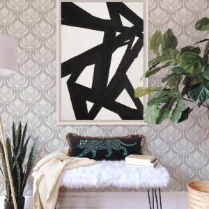 Palmier Grey Lotus Fan Wallpaper