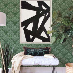 Palmier Green Lotus Fan Wallpaper