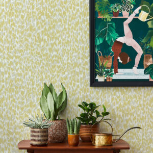Flavia Yellow Animal Print Wallpaper