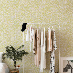 Flavia Yellow Animal Print Wallpaper