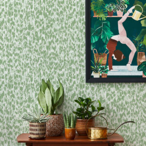 Flavia Green Animal Print Wallpaper