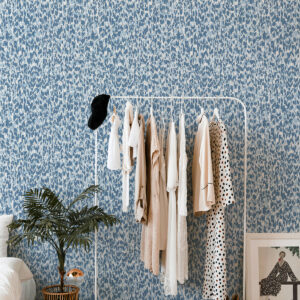Flavia Blue Animal Print Wallpaper
