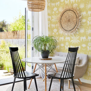 Bazaar Yellow Elephant Oasis Wallpaper