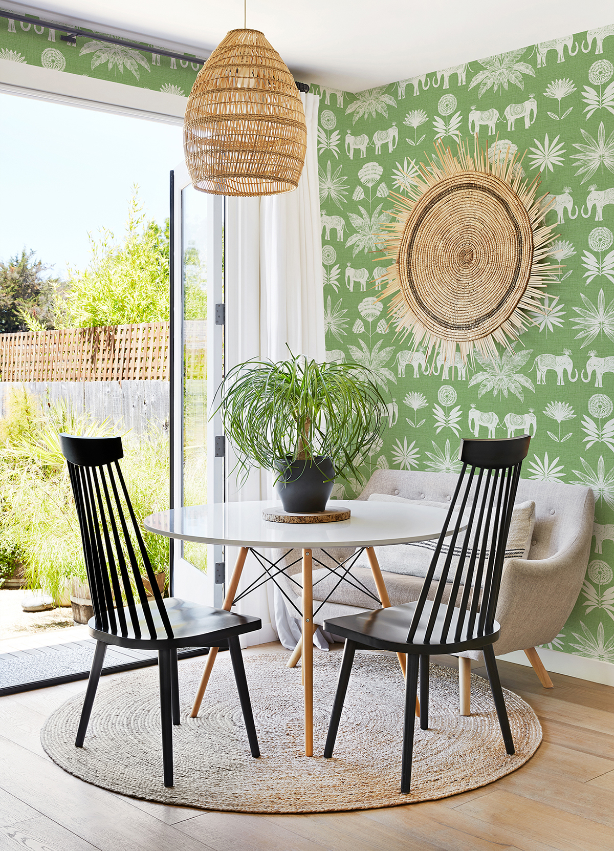 Bazaar Green Elephant Oasis Wallpaper - Image 6