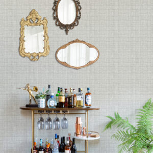 Zia Grey Basketweave Wallpaper