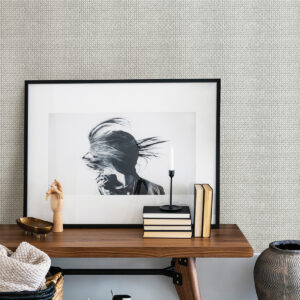 Zia Grey Basketweave Wallpaper