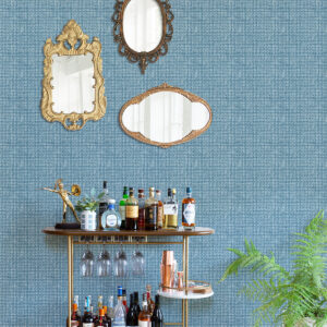 Zia Blue Basketweave Wallpaper