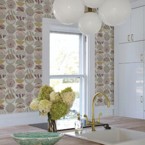 Mahe Plum Mod Geometric Wallpaper