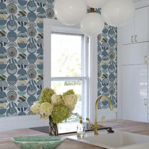 Mahe Blue Mod Geometric Wallpaper