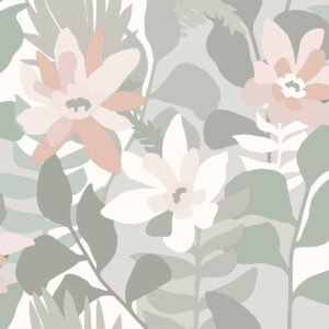 Koko Grey Floral Wallpaper