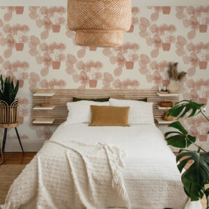 Aida Pink Potted Plant Wallpaper