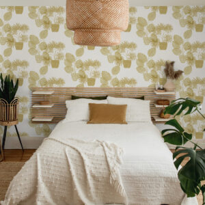 Aida Gold Potted Plant Wallpaper