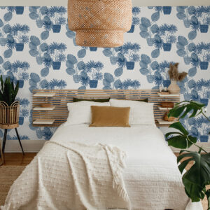 Aida Blue Potted Plant Wallpaper