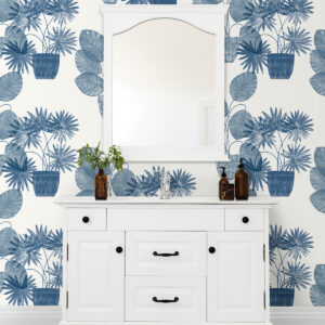 Aida Blue Potted Plant Wallpaper