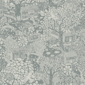 0064789 bygga bo blue woodland village wallpaper