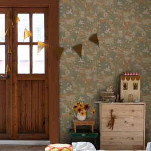 Bygga Bo Butter Woodland Village Wallpaper