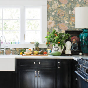 V√§xa Slate Rabbits & Rosehips Wallpaper