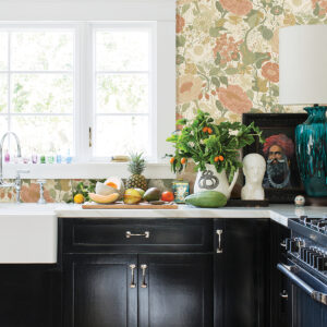 V√§xa Green Rabbits & Rosehips Wallpaper