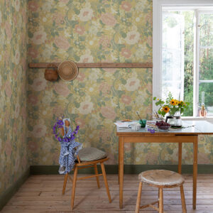 V√§xa Butter Rabbits & Rosehips Wallpaper