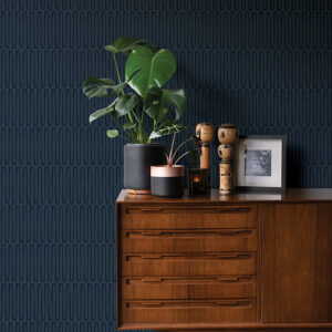 Lars Navy Retro Wave Wallpaper