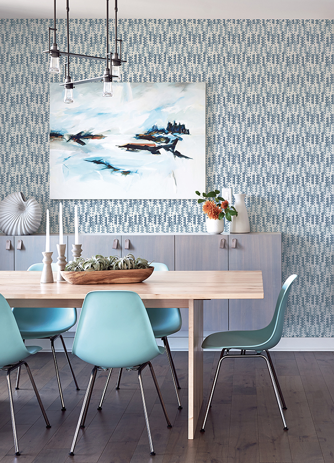 Erik Blue Building Blocks Wallpaper - Image 3