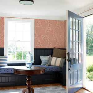 Elin Coral Berry Botanical Wallpaper