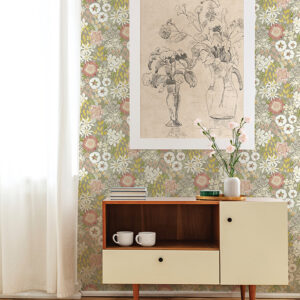 Karina Neutral Wildflower Garden Wallpaper