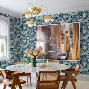 Karina Blue Wildflower Garden Wallpaper