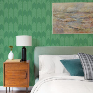Nyle Green Chevron Stripes Wallpaper