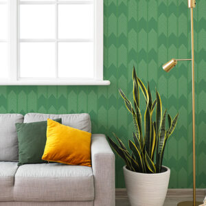 Nyle Green Chevron Stripes Wallpaper