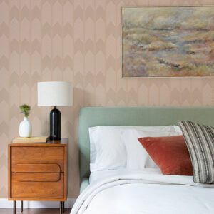 Nyle Blush Chevron Stripes Wallpaper