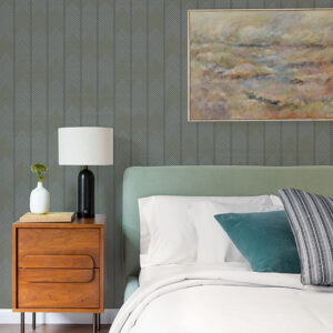 Nyle Dark Grey Chevron Stripes Wallpaper