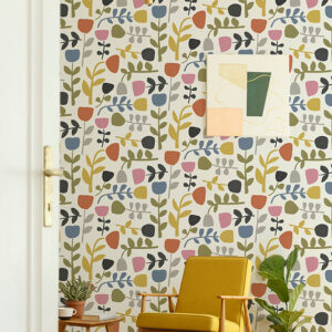 Juni Multicolor Abstract Tulips Wallpaper