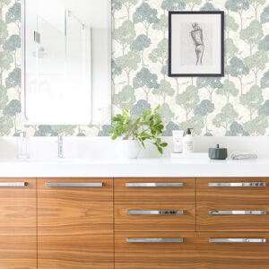 Lykke Green Textured Tree Wallpaper