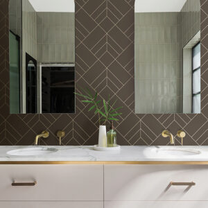 Sander Chocolate Geometric Wallpaper