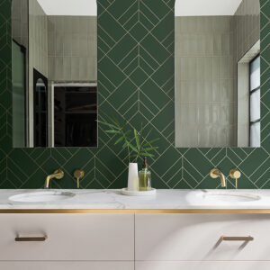 Sander Evergreen Geometric Wallpaper