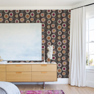 Sisu Raspberry Floral Geometric Wallpaper
