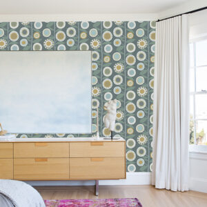 Sisu Grey Floral Geometric Wallpaper