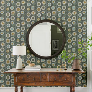 Sisu Grey Floral Geometric Wallpaper