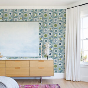 Sisu Light Blue Floral Geometric Wallpaper