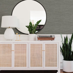 Malin Grey Faux Grasscloth Wallpaper