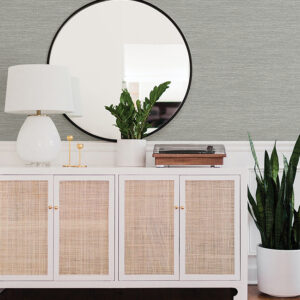 Malin Light Grey Faux Grasscloth Wallpaper