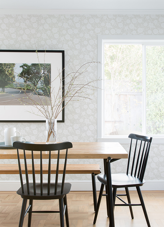 Lizette Light Grey Charming Floral Wallpaper - Image 3