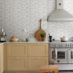 Lizette Grey Charming Floral Wallpaper